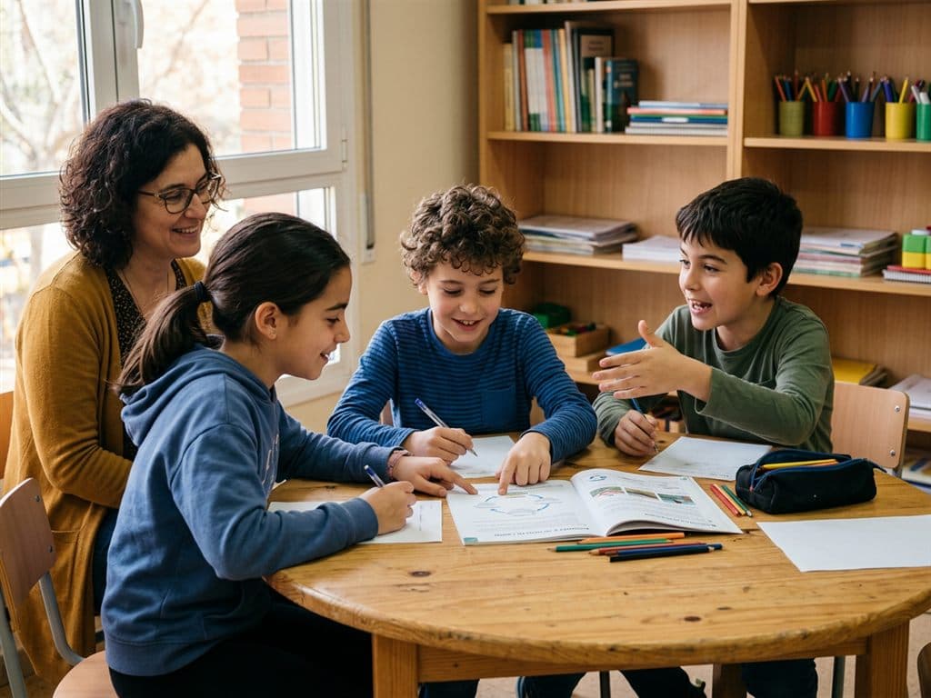 Intervención pedagógica en pequeño grupo de estudiantes en Ponteareas